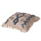 Deerlux 16" Handwoven Cotton & Silk Throw Pillow Cover with Embossed Zig Zag with Filler, Blue & Beige QI004299.ZZ.K - alternate 2